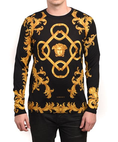 versace pullover medusa gold|Versace sweaters for men.